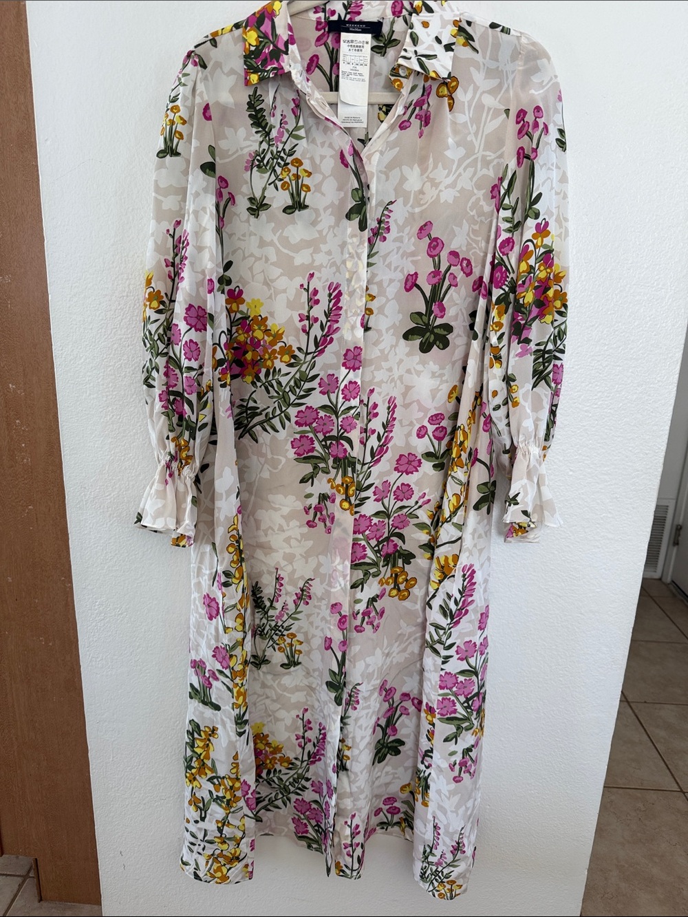 Weekend Max Mara "Ciad" Luxury 100% Pure Silk Shirt Dress Size 4
